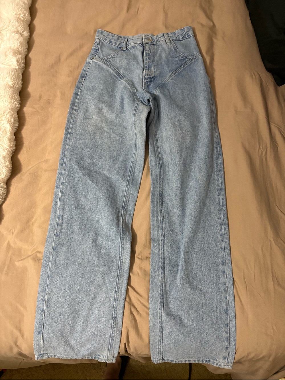 Zara Barrel Light Blue Relaxed Jeans